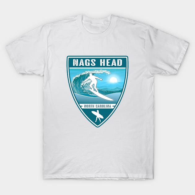 Surf Nags Head North Carolina T-Shirt by Jared S Davies